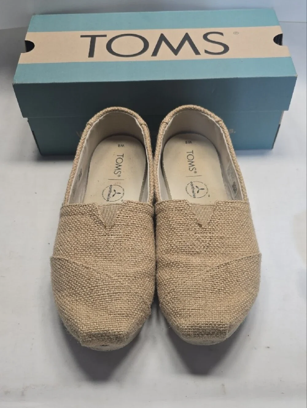 Toms Women's Slip-On Espadrilles in Natural Beige- Size 8W